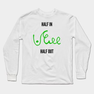 half in half out shorthand black and green Long Sleeve T-Shirt